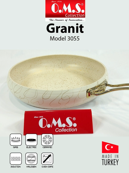 Кастрюля-жаровня O.M.S 3024 Granit Ultra 9 предметов 2.5/2.8/3.5/4.5/6.5L