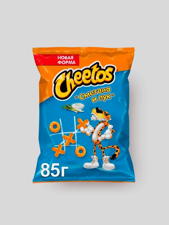 Снеки кукурузные  " Cheetos" со вкусом "Сметана и лук" 80 гр - 