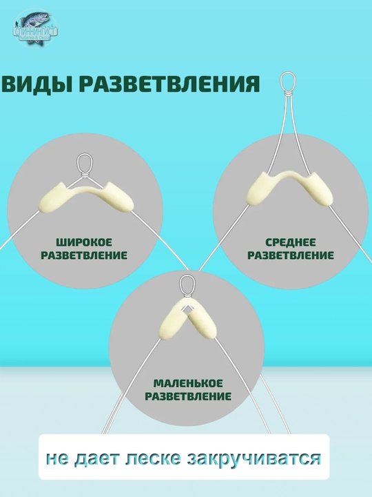 Разветвитель поводка, силиконовый, для лески 40 шт