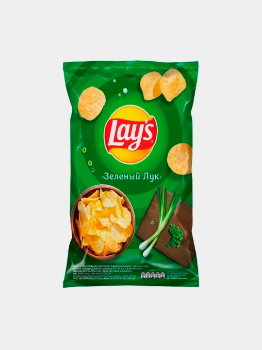 Картофельные чипсы Lay's со вкусом "Зеленый лук" 140гр - 