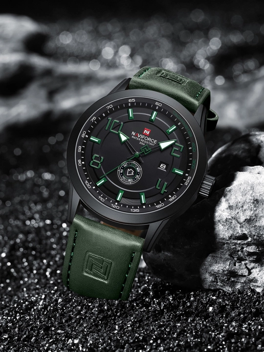 Erkaklar kvarts soati Naviforce 9229, armiya uslubi