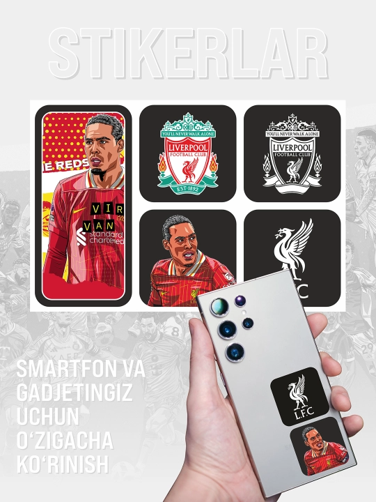 Стикеры футбольного клуба и футболистов Liverpol