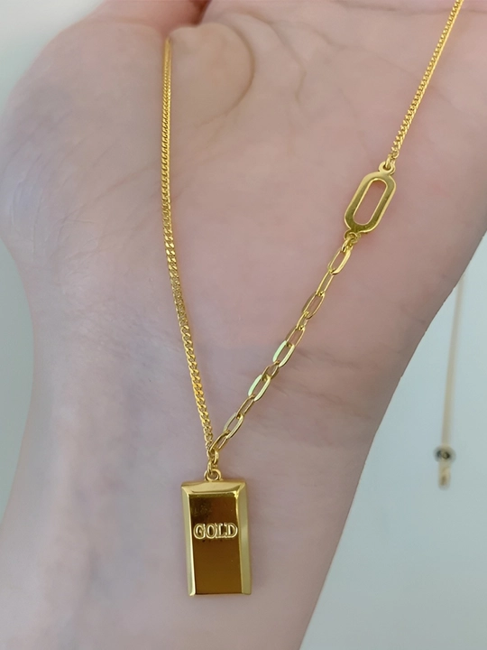 Женский кулон "GOLD" с цепочкой, из серебра 925 пробы, с позолотой, бренд "ALIXANDRA"