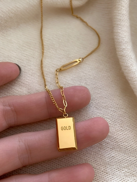 Женский кулон "GOLD" с цепочкой, из серебра 925 пробы, с позолотой, бренд "ALIXANDRA"