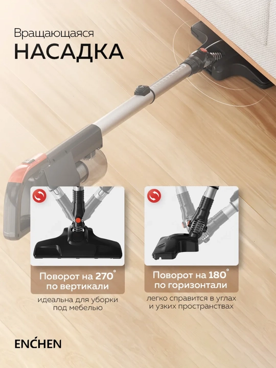 Enchen V3 PRO, пылесос сухая уборка с HEPA фильтром, ручной pilesos вертикальный