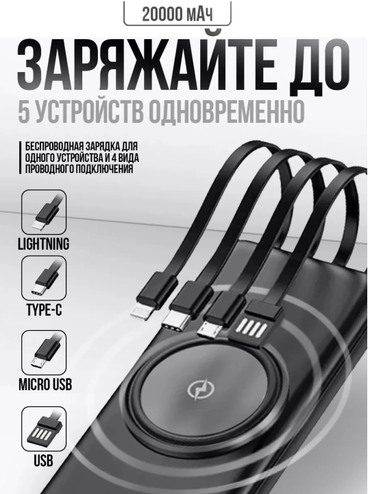 Повербанк iPhone, Android, power bank внешний аккумулятор, 20000, 30000, 50000, 100000