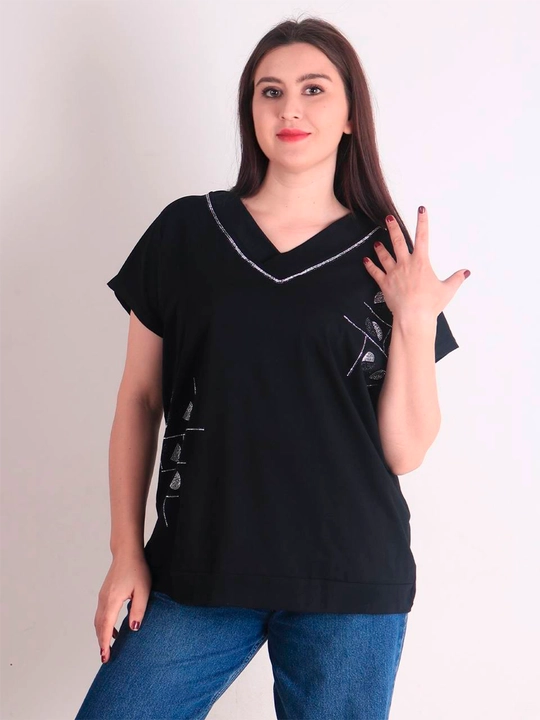 Ayollar uchun paxtali futbolka – XL–XXL uchun qulaylik