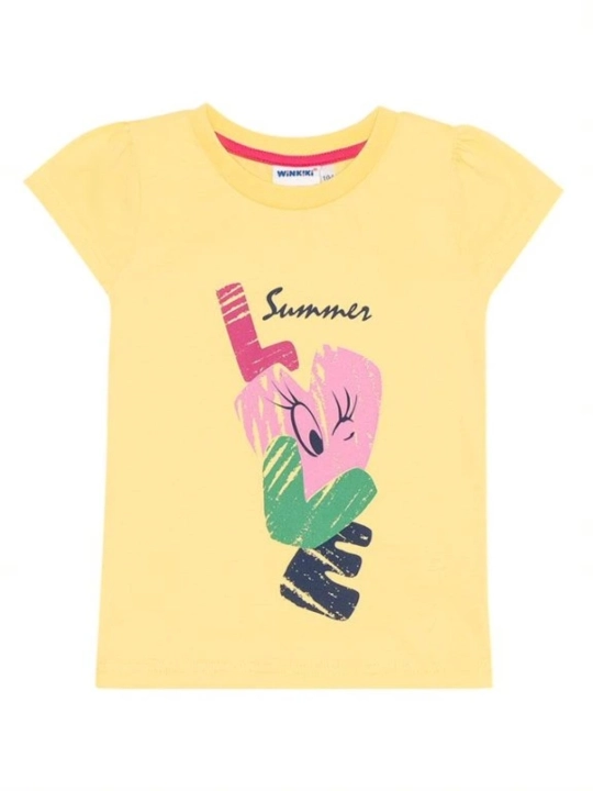Футболка для девочек, 100% хлопок, Love Summer