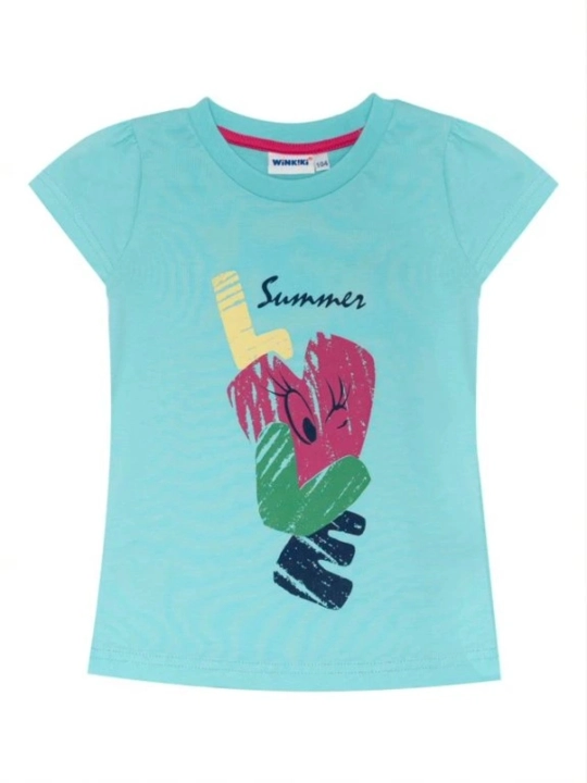 Футболка для девочек, 100% хлопок, Love Summer