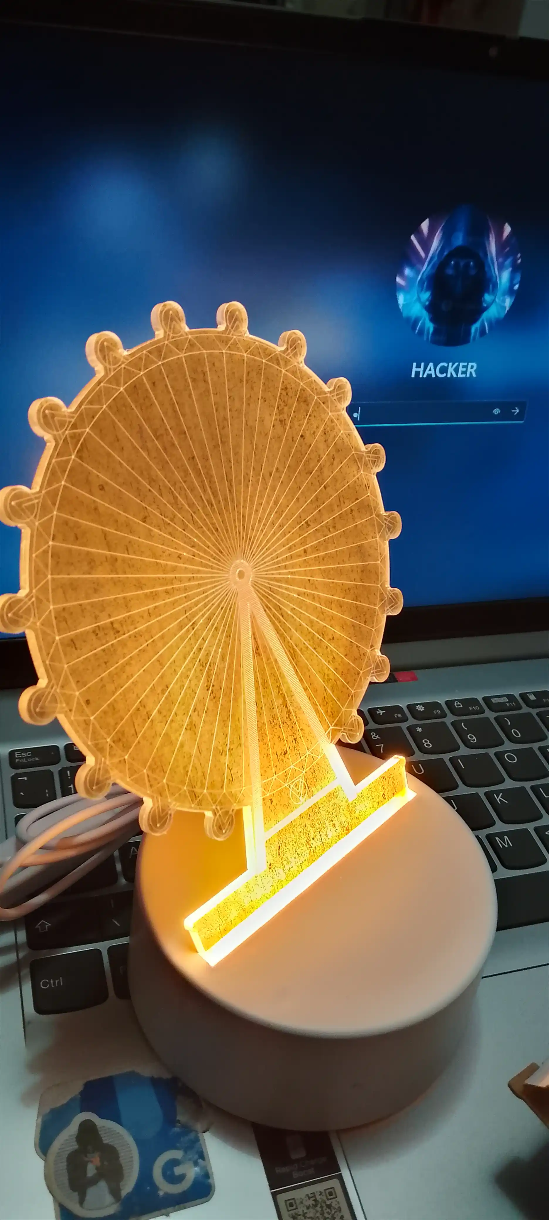 3D chiroq LED tungi chiroq, USB