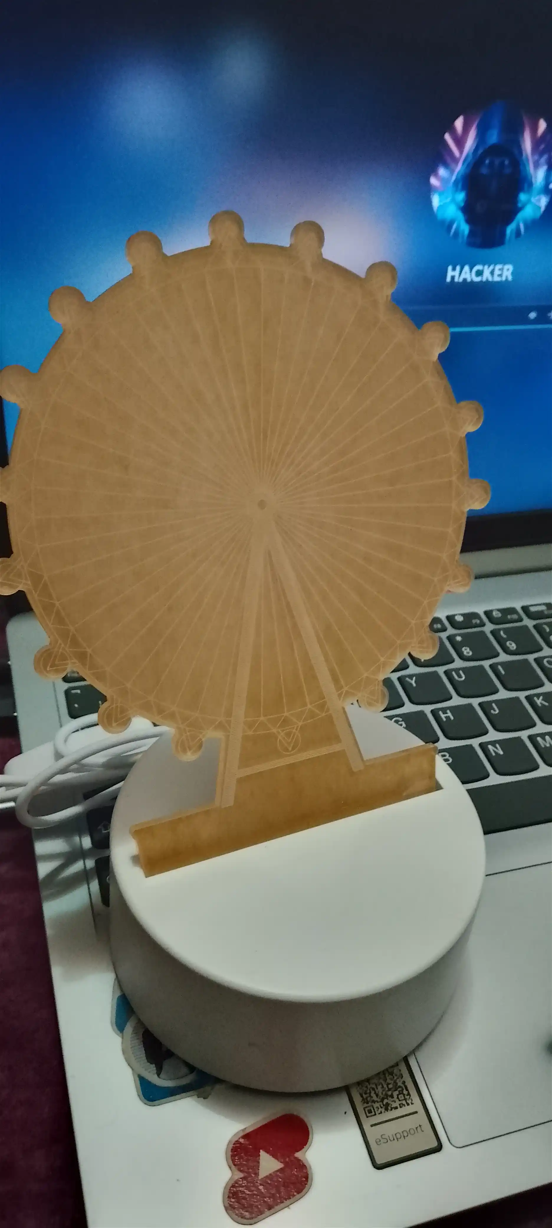 3D chiroq LED tungi chiroq, USB
