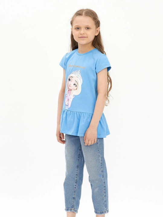 Qizlar uchun uzun futbolka, 100% paxta,