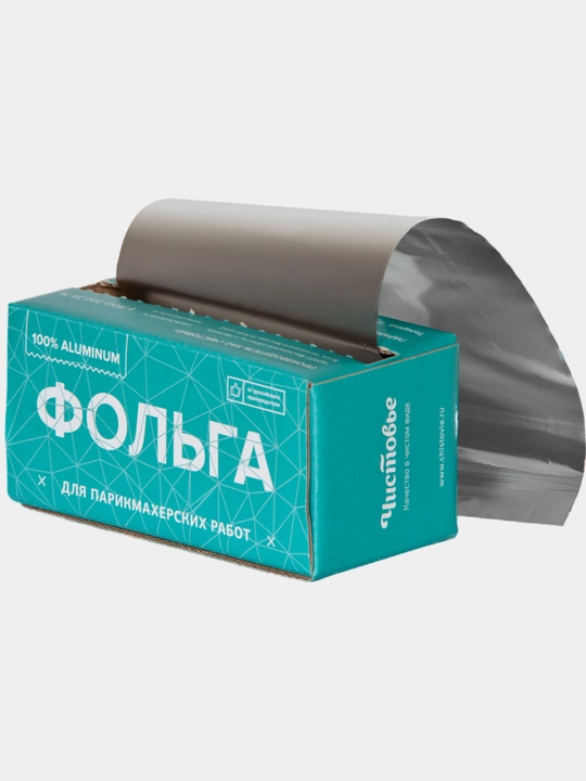 Фольга 18 мкм в коробке, 12 см х 100 м, серебро, 1 шт / упк - 
