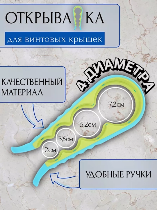 Открывашка для винтовых крышек, универсальная