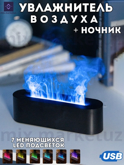 Увлажнитель воздуха для дома с подсветкой и аромадиффузором — MIX1UZ-701V709-БИРЮЗ