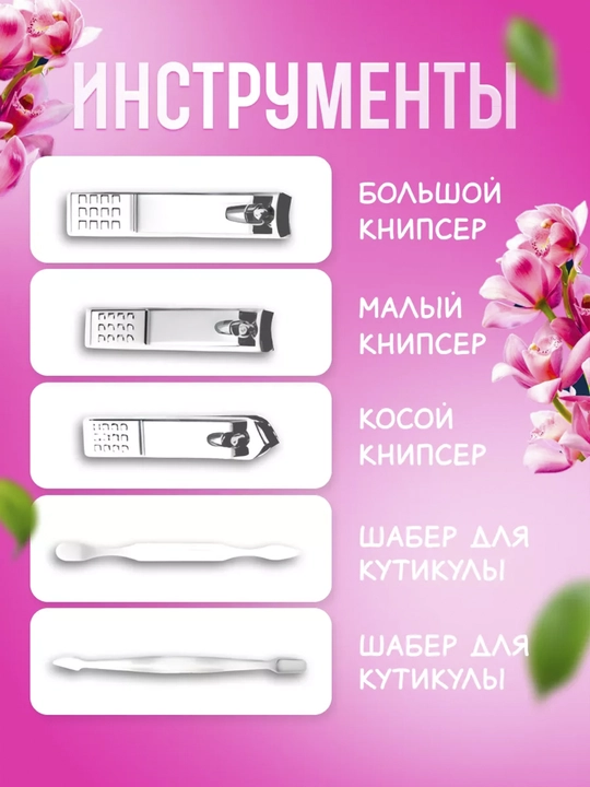 Набор для маникюра и педикюра, профессиональный, 19 предметов