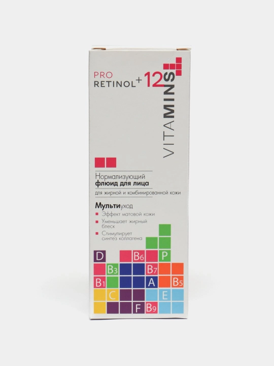 Yuz uchun flyuid Modum Pro Retinol + 12 Vitamins, yog‘li va kombinatsiyalangan teri uchun, 50 gr - 