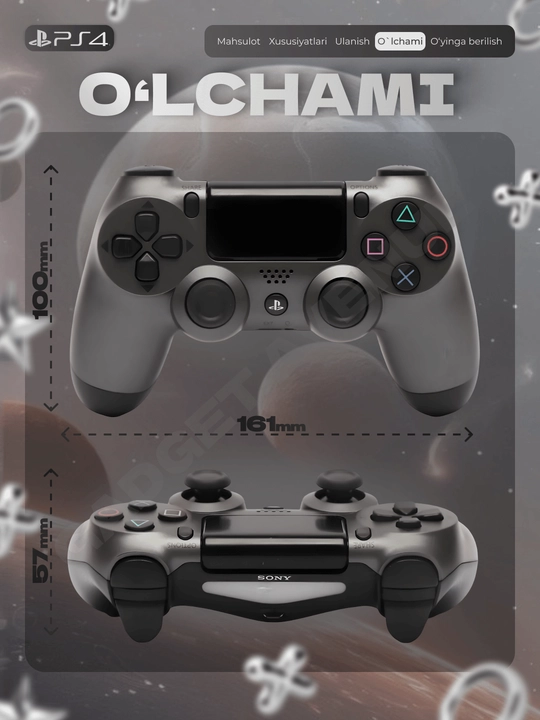 Simsiz geympad Dualshock 4, playstation 4 joystik, ps 4 joystik