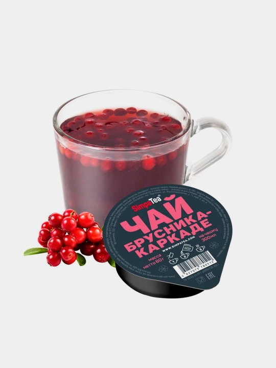 Смесь для приготовления чая SimpaTea "брусника-каркаде" 45г - 