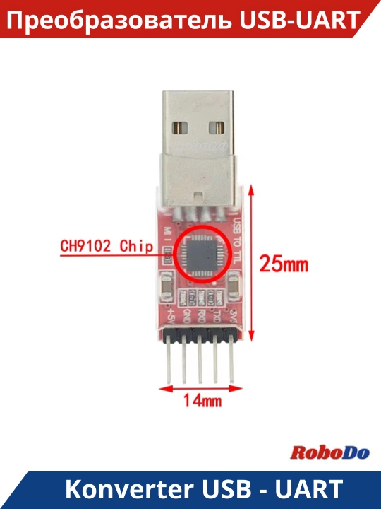 CH9102 chip asosidagi  USB-UART interfeysi konvertori, TTL adapter