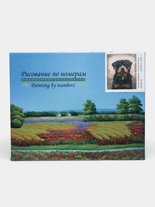 Uy hayvonlari raqamlari bo'yicha rasm, 40 * 50 sm, tuvalga bo'yash sahifasi - 