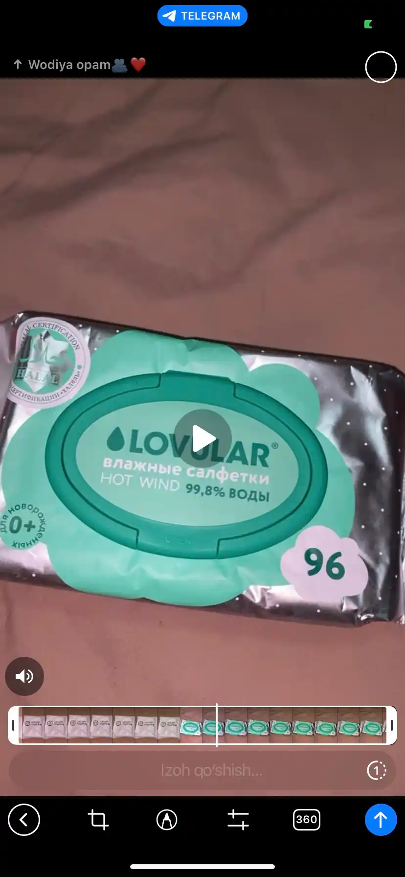Lovular Halol nam salfetkalari, 96 dona, Hot Wind, spirtsiz, hidsiz