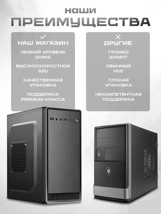 Kompyuter tizim bloki ofis uchun, to'rt yadroli Intel Core i3, i5, i7 protsessoriga asoslangan