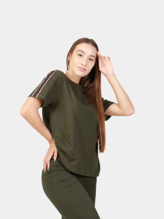 Футболка для женщин, с коротким рукавом, из хлопка