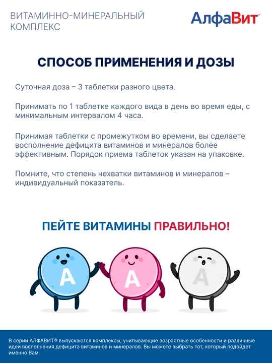 АлфаВит Для мужчин витаминно-минеральный комплекс таблетки, 60 шт