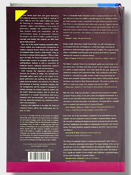 The Theory Of Corporate Finance, Jean Tirole