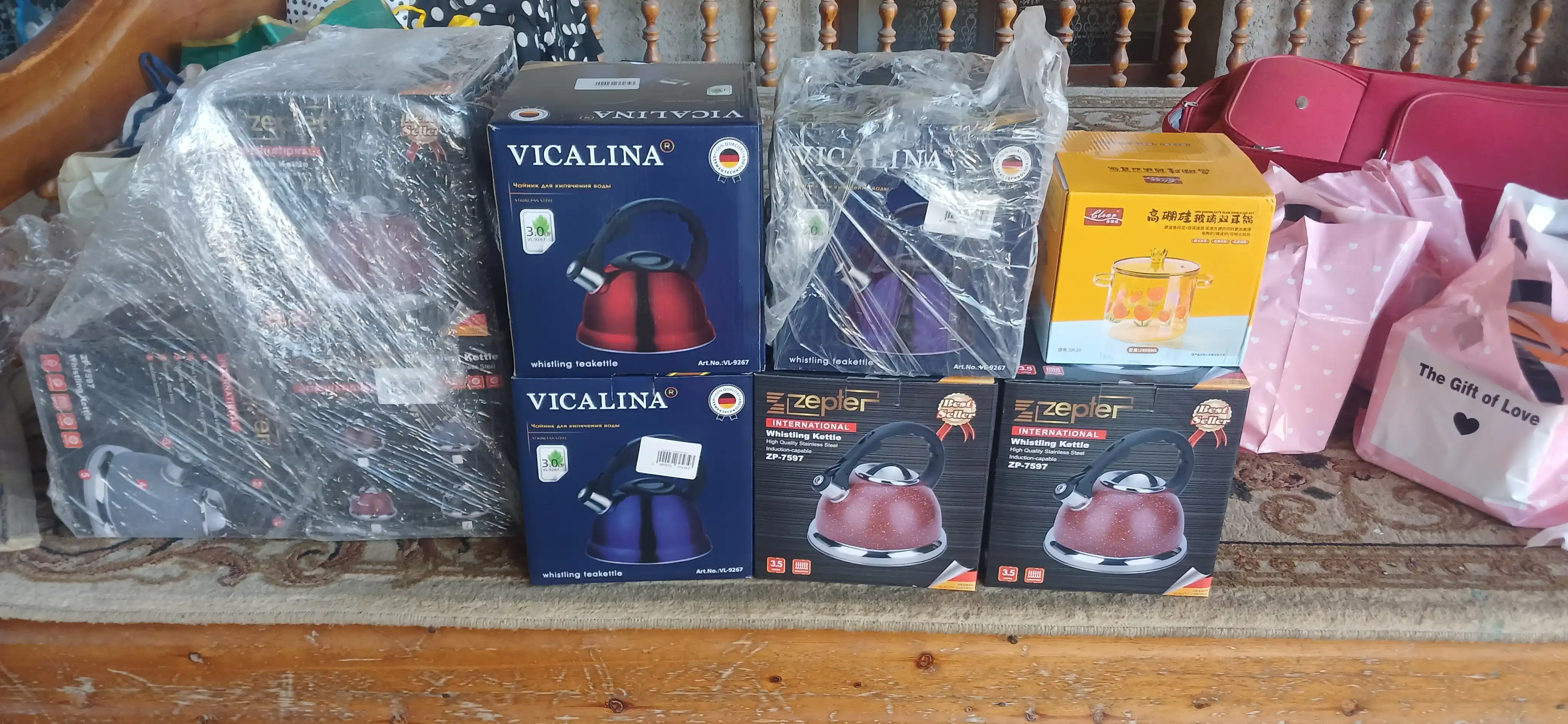 Чайник Vicalina, металлический, керамический, со свистком для всех видов плит