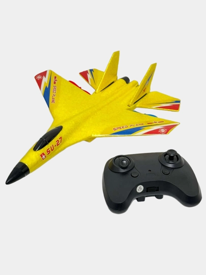 Foam Fighter SU-27: Радиоуправляемый самолет, от 8 лет, легкий и прочный, Код. 24644