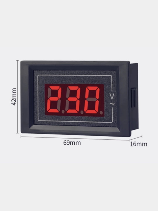 Цифровой вольтметр AC 220V LCD, индикатор напряжения 60-500V, 2 провода