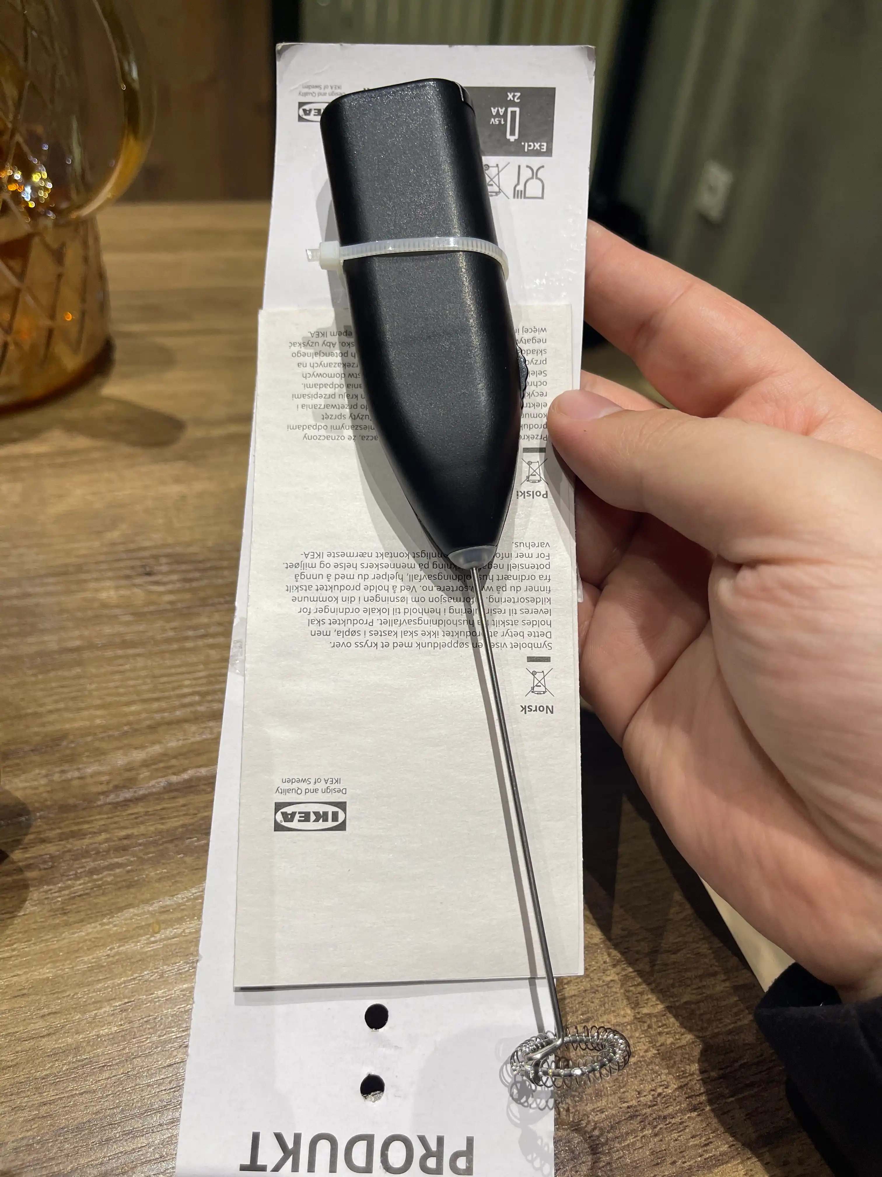 IKEA вспениватель молока PRODUKT, капучинатор из нержавеющей стали, черный, длина 28 см