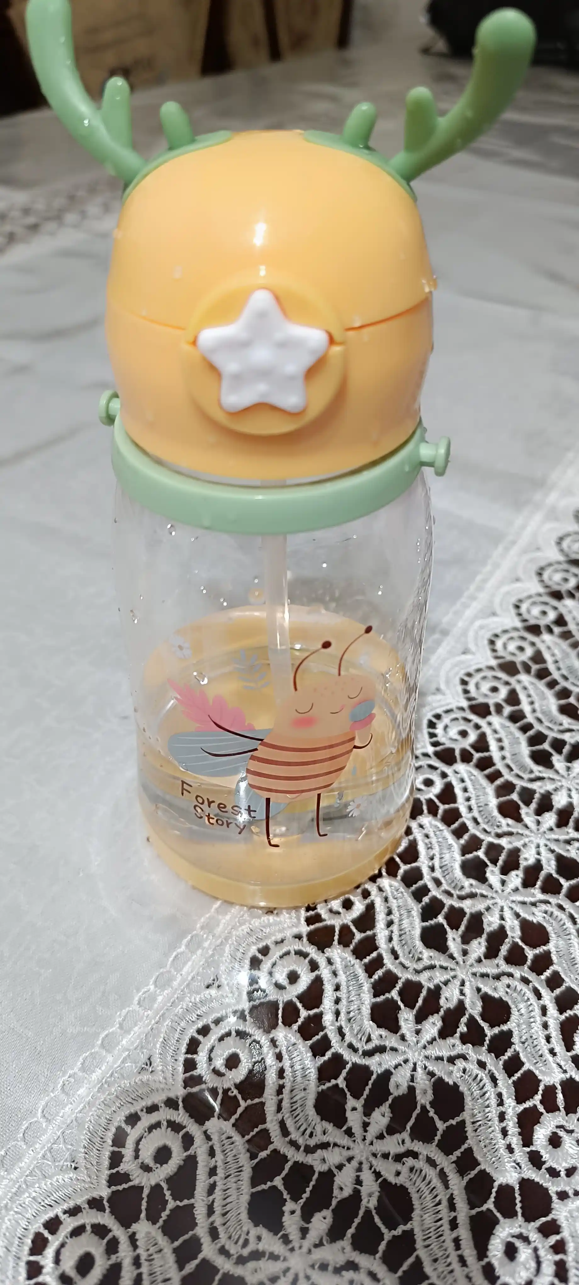 Bolalar sug‘orish idishi, suv shishasi, naychasi bilan, 600 ml