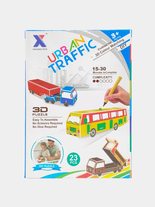 Bolalar uchun 3D Jumbo Pazzl: Shahar Harakati - 01846 - 