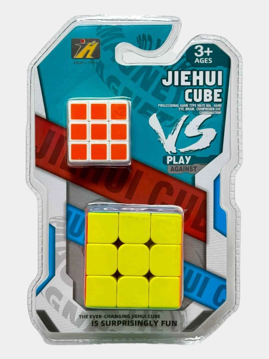 Kubik Rubik 3*3*3, 2 tasi 1 da, bolalar uchun rivojlantiruvchi asbob, kodi 25114 - 