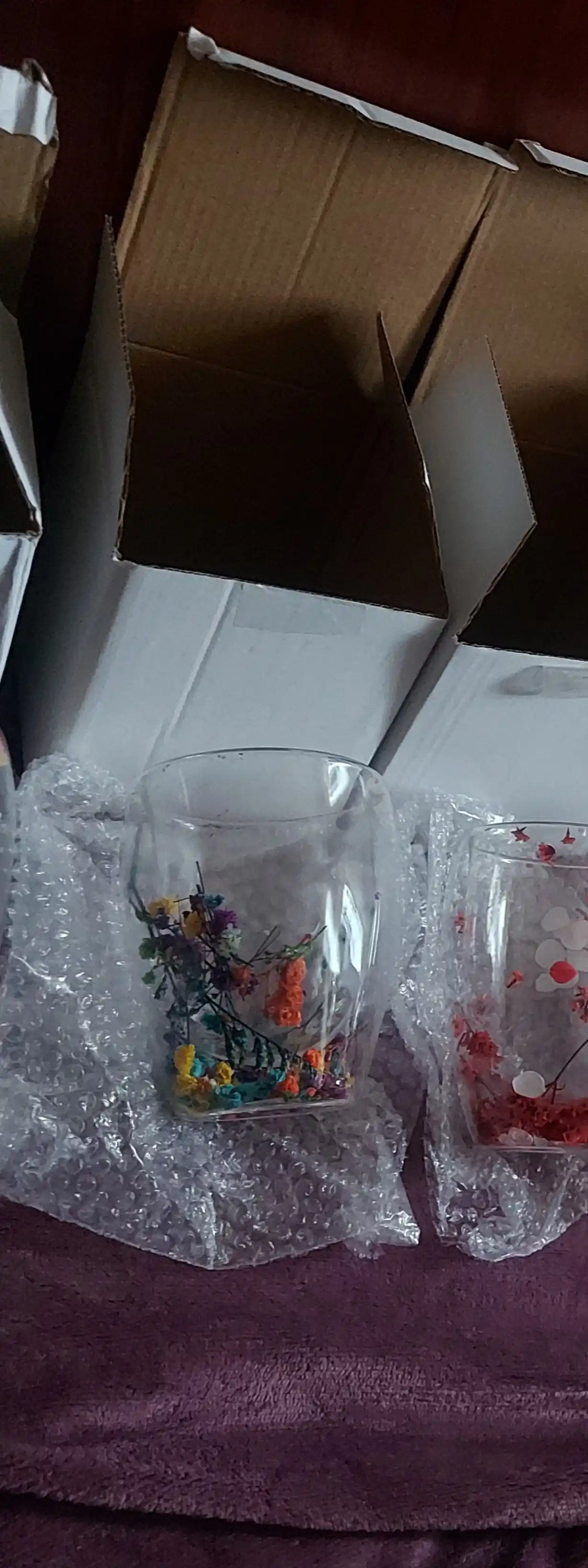 Shisha krujka, ikki devorli va gulli, 250, 350 ml