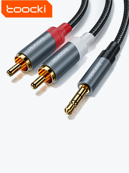 3,5 mm Aux audio kabeli - 2 RCA, 1 metr - 