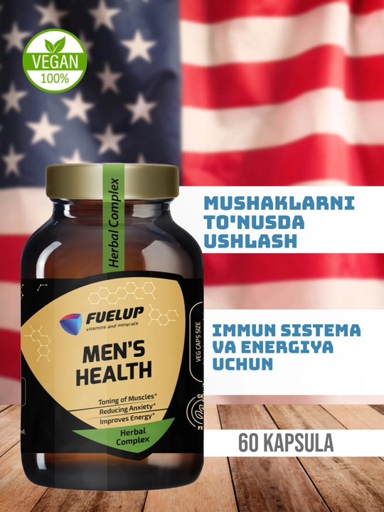 Erkaklar salomatligi o'simliklardan giyoh FuelUp, 60 tabletkalar - 