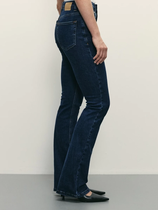 Jinsi shim bootcut o'rta o'tirish, 100% paxta