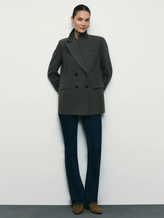 Jinsi shim bootcut o'rta o'tirish, 100% paxta