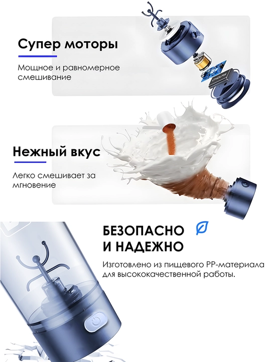 Sport shaker shishasi, elektr blender bilan protein, koktellar, suv uchun