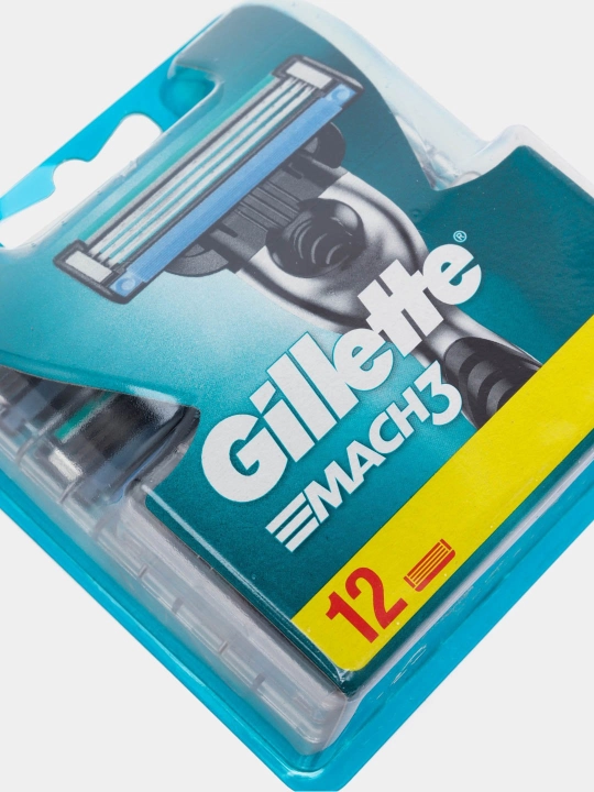Сменные кассеты Gillette Mach3 для бритвы, с 3 лезвиями, прочнее, чем сталь, для точного бритья, 12 шт
