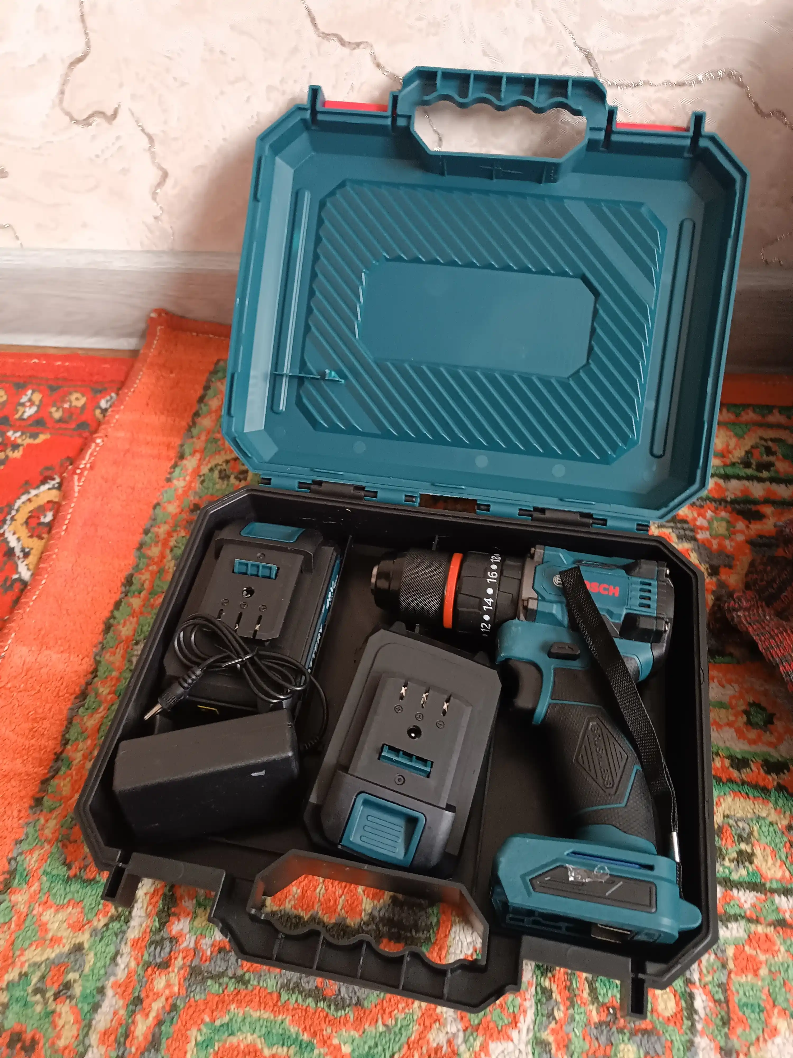 Drel-shurupovert akkumulyatorli 48V, cho‘tkasiz motor, 2 Li-ion akkumulyator