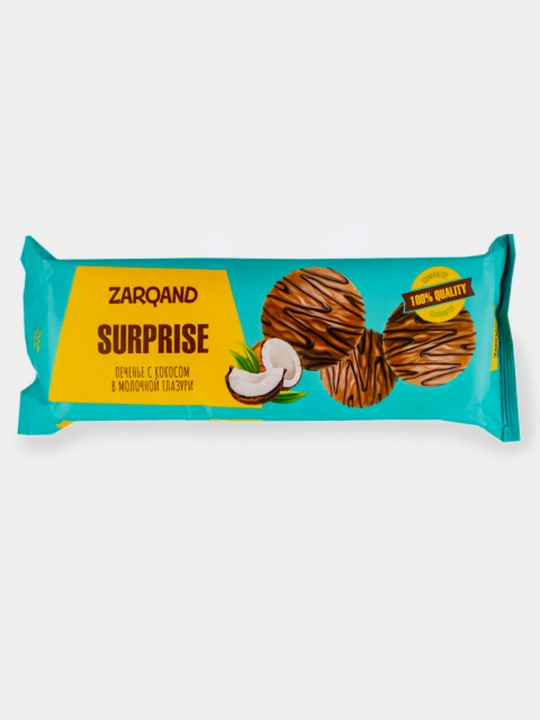 Pechenye, Syurpriz, kokosli, sutli sirlangan, 150 g - 