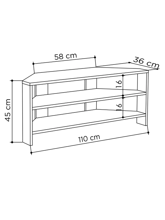 Decortie Thales TV stendi, 110 sm gacha – Turkiyada ishlab chiqarilgan