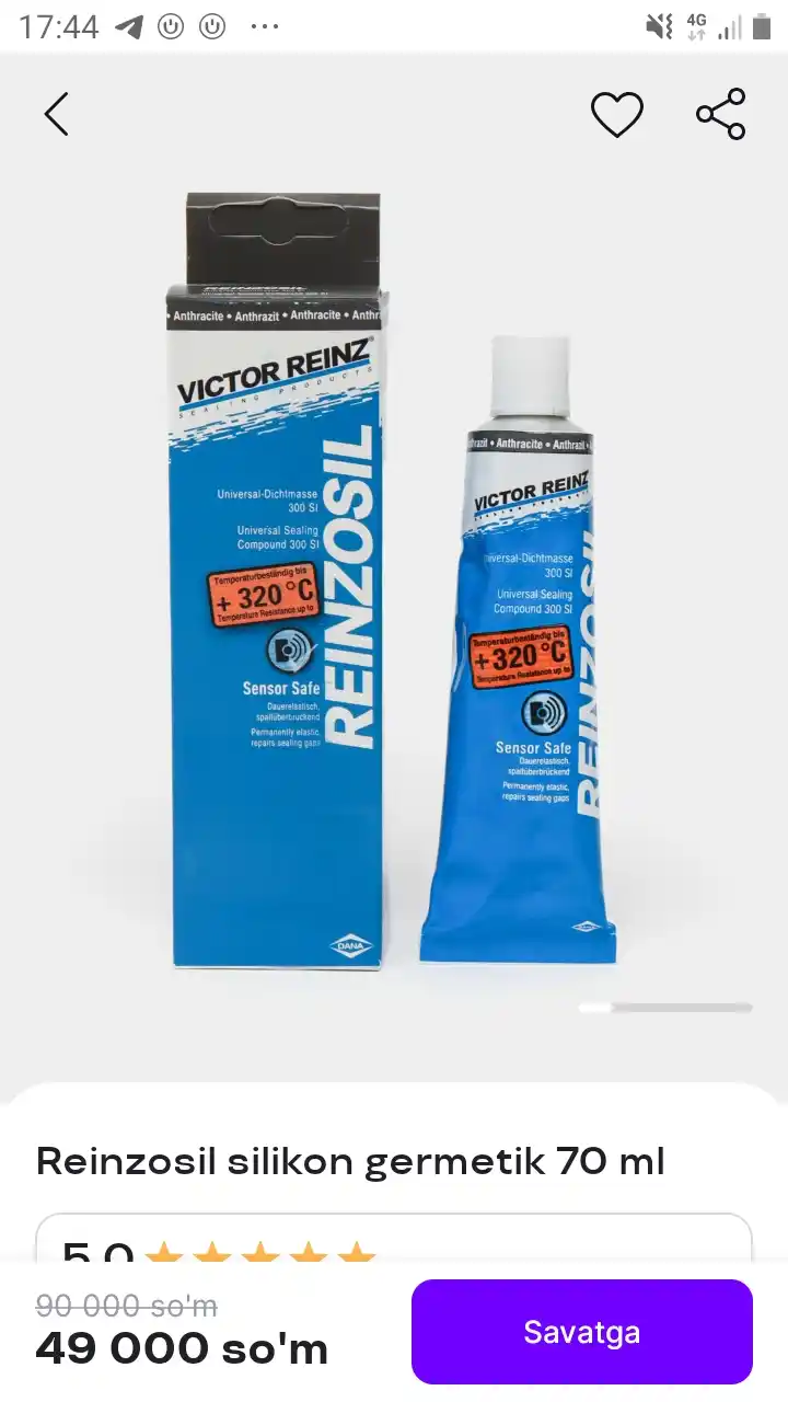 Reinzosil silikon germetik, 70 ml