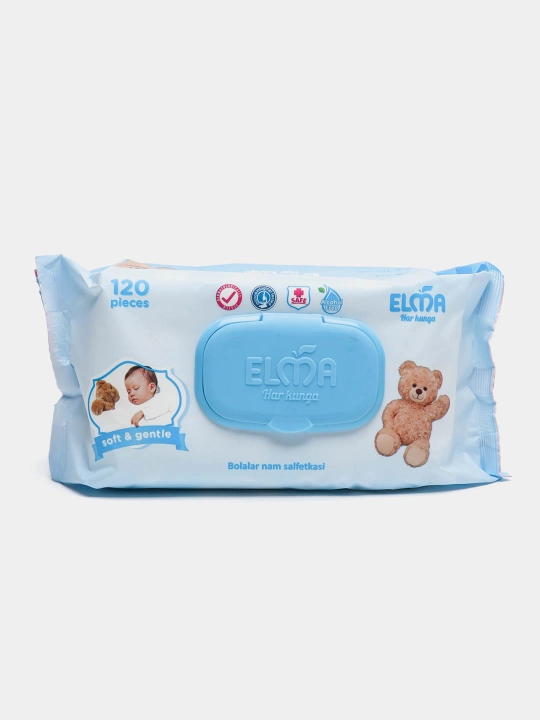 Nam salfetkalar tetiklantiruvchi Elma Baby Lux, 120 dona
