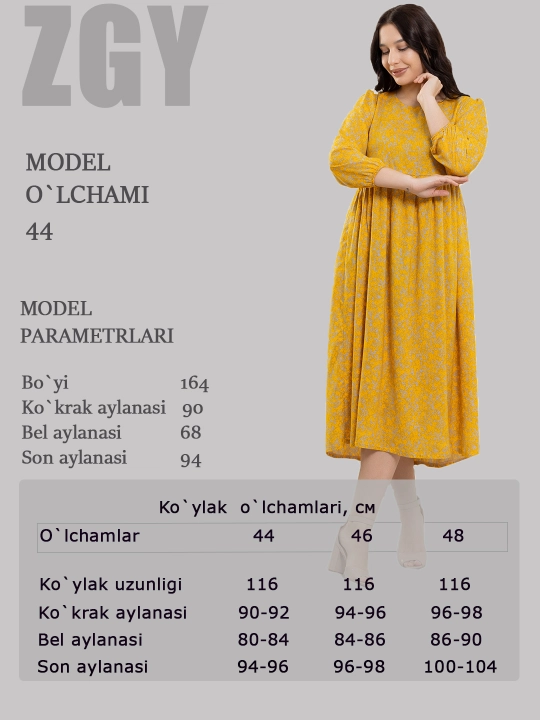 Ko`ylak, ZGY qizlar va ayollar uchun, shtapel